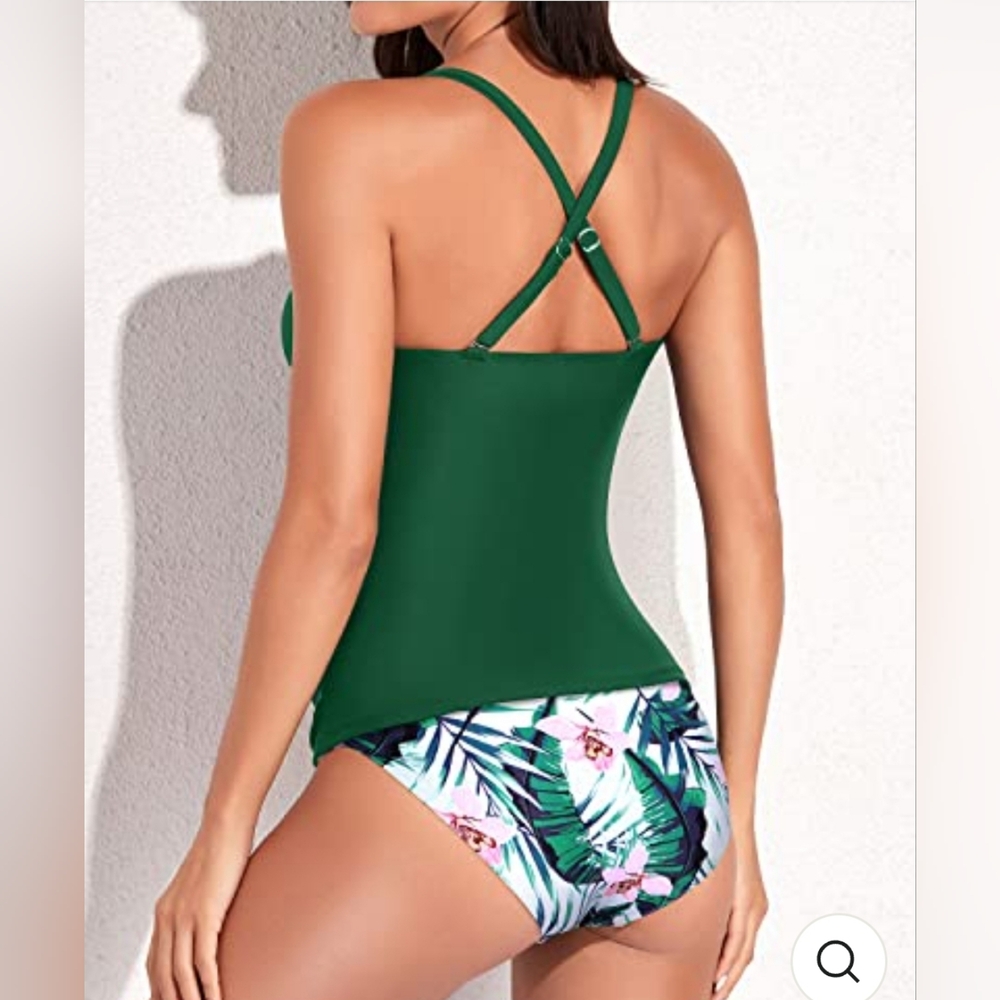 Twist Front Tankini Swimsuits For Women Tummy Control Swimwea #188 - Picture 2 of 7